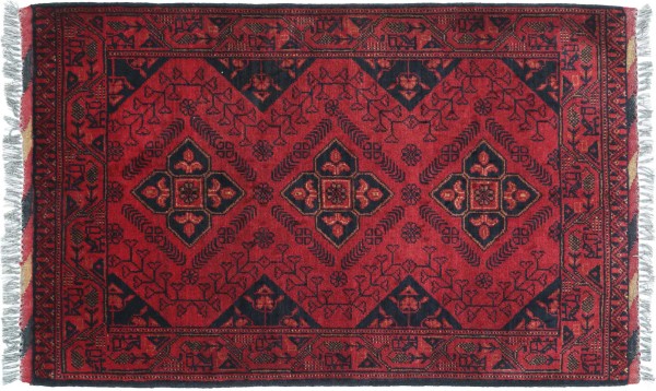 Afghan Khal Mohammadi Teppich 80x130 Handgeknüpft Braun Geometrisch Orient 23