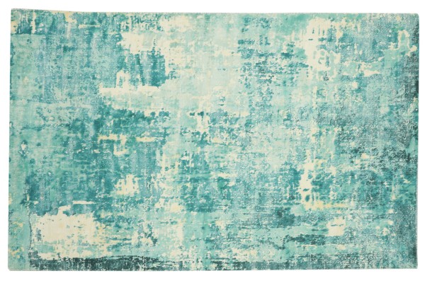 Handloom Vintage 230x160 Handgewebt Teppich 160x230 Blau Abstrakt Handarbeit Orient
