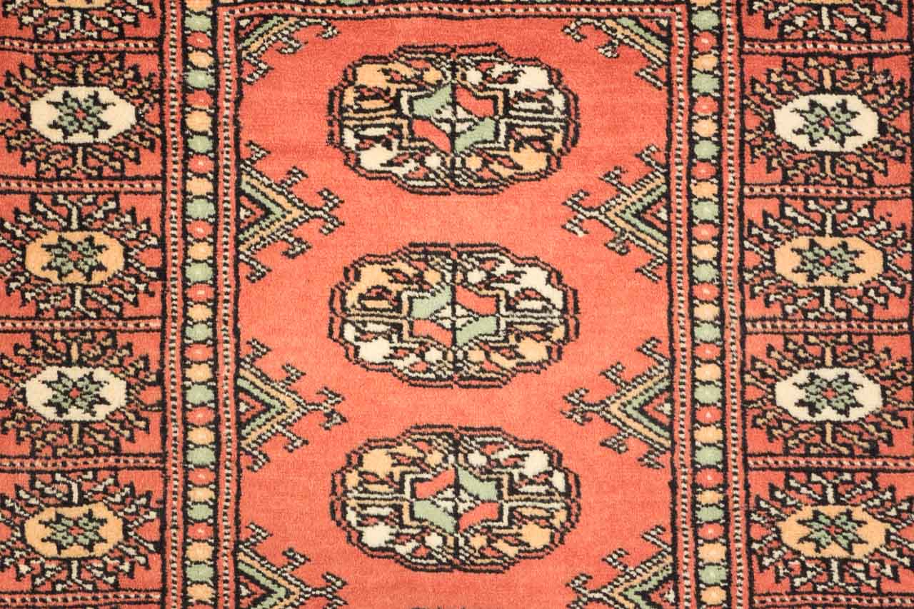 Pakistan Buchara Carpet Hand Knotted 60x90 Orange Geometric/Graphic Wool 