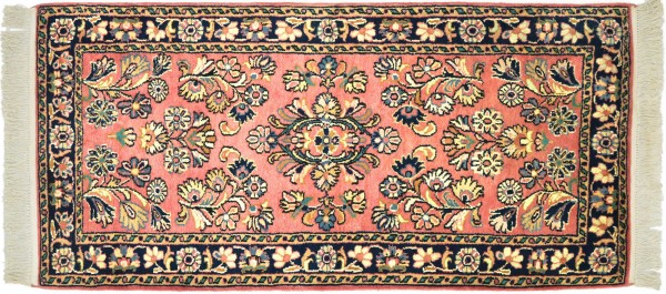 Sarough carpet 80x120 hand-knotted pink floral orient living room