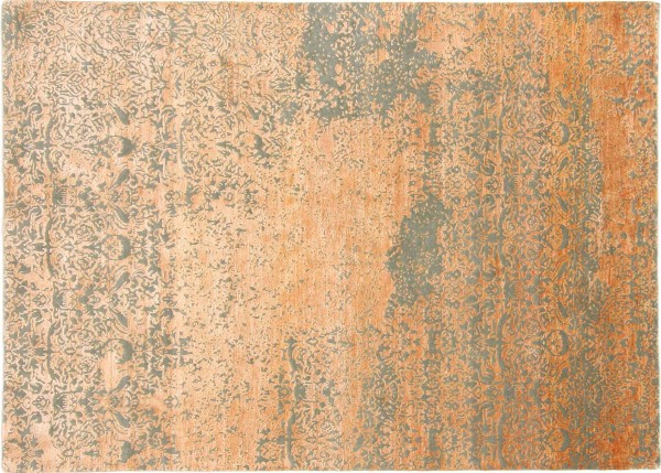 Moderner handgeknüpfter Teppich 150x200 Orange Abstrakt Orientalisch UNIKAT Kurzflor