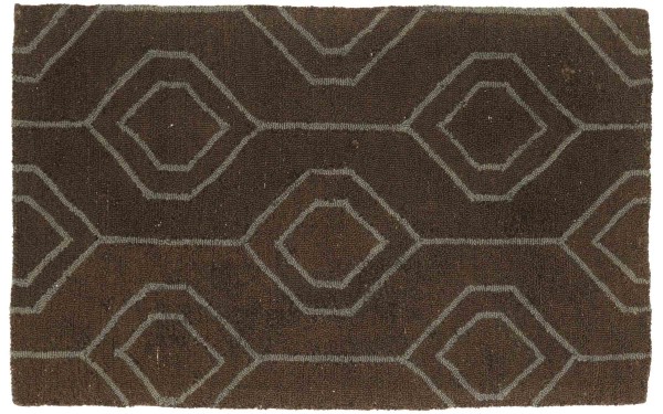 Teppich aus Schurwolle 90x150 Braun Durchgemustert Handarbeit Handtuft Modern