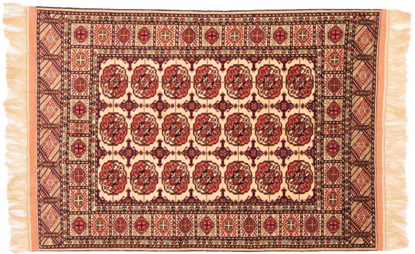 Afghan Mauri Kabul Rug 120x180 Hand Knotted Red Geometric Pattern Orient Short Pile