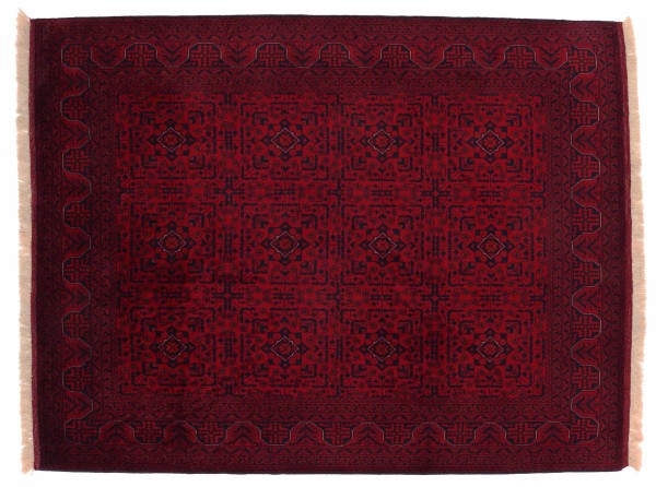 Afghan Khal Mohammadi Teppich Belgique 150x200 Handgeknüpft Rot Geometrisch