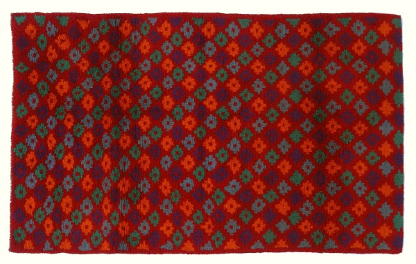 Gabbeh Teppich 90x160 Handgeknüpft Rot Streifen Orientalisch UNIKAT Kurzflor
