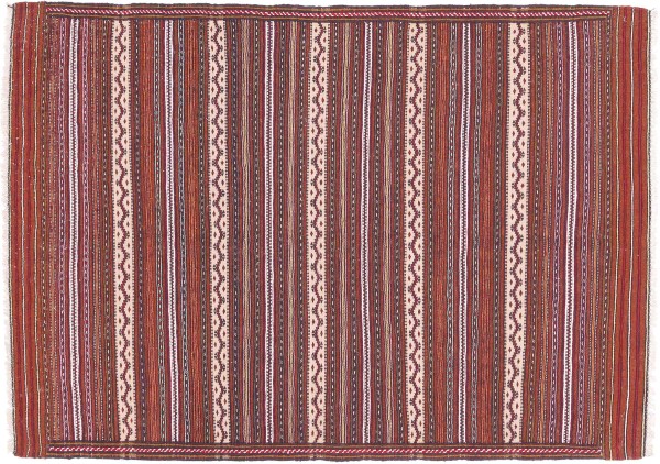 Afghan Kilim Soumakh Ghalmuri Rug 100x150 Handwoven Brown Geometric Handmade