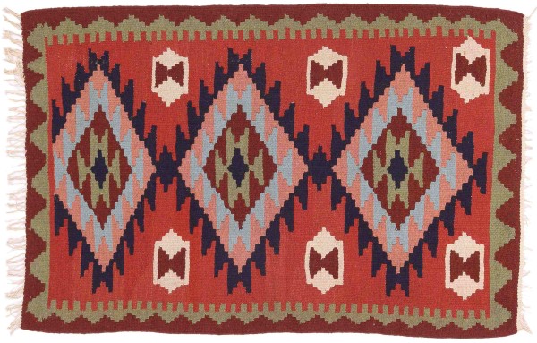 Persian carpet Kilim Ardebil 100x150 handwoven brown geometric handmade room