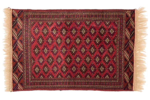 Caucasus Bukhara carpet 80x120 hand-knotted red oriental Orient short pile