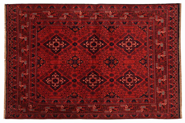 Afghan Khal Mohammadi Rug 120x180 Hand Knotted Brown Geometric Orient Short Pile