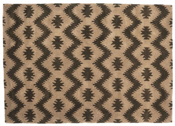 Teppich aus Wolle 160x230 Orange Durchgemustert Handarbeit Handtuft Modern