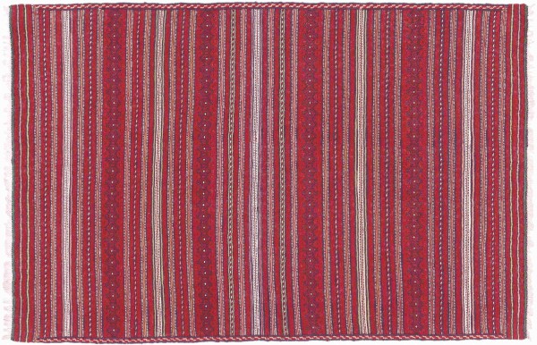 Afghan Kilim Soumakh Ghalmuri Rug 100x150 Handwoven Red Geometric Handmade