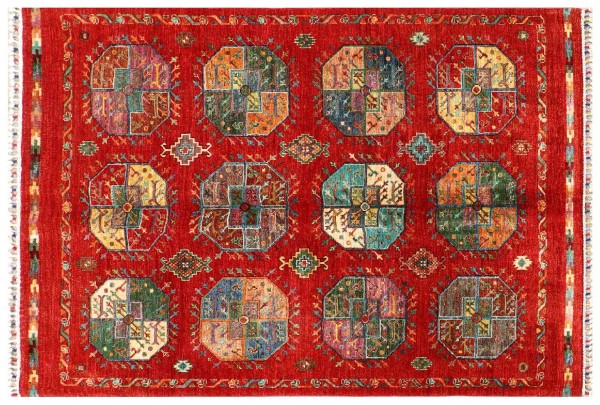 Afghan Ziegler Khorjin Ariana Rug 150x200 Hand Knotted Red Patterned Orient