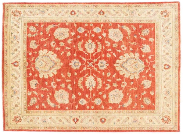 Feiner Ferahan Ziegler Teppich 150x200 Handgeknüpft Orange Geometrisch Orientalisch