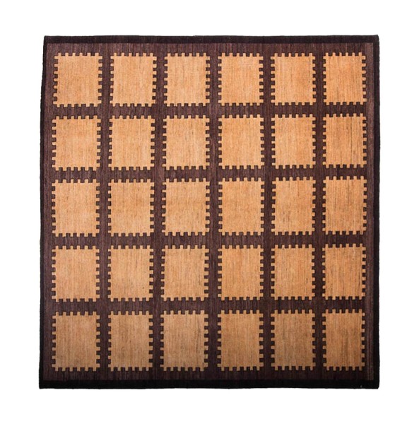 Afghan Modern Chobi Ziegler 200x200 Handgeknüpft Teppich Quadratisch Beige