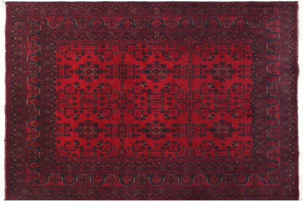 Afghan Khal Mohammadi Teppich 200x250 Handgeknüpft Braun Geometrisch Orient Kurzflor