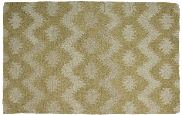 Handgefertigter Teppich 120x180 Gold Durchgemustert Handarbeit Handtuft Modern