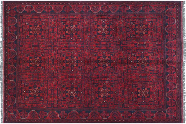 Afghan Khal Mohammadi Teppich 170x240 Handgeknüpft Braun Geometrisch Orient Kurzflor