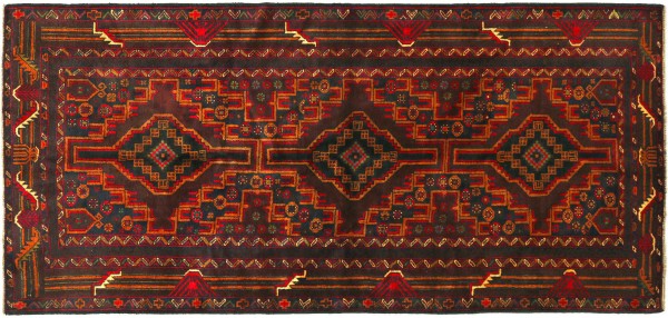 Afghan Belutsch Baluch 140x180 Handgeknüpft Orientteppich Braun Geometrisch