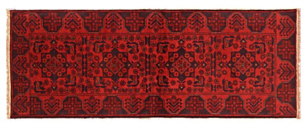 Afghan Khal Mohammadi Teppich 70x200 Handgeknüpft Läufer Braun Geometrisch Orient