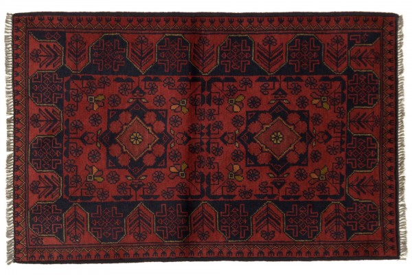 Afghan Khal Mohammadi 80x120 Handgeknüpft Teppich Beige Geometrisch Muster