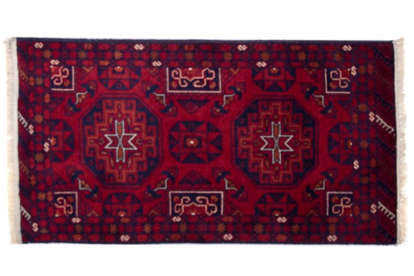 Afghan Belgique Khal Mohammadi 50x100 Handgeknüpft Teppich Braun Geometrisch