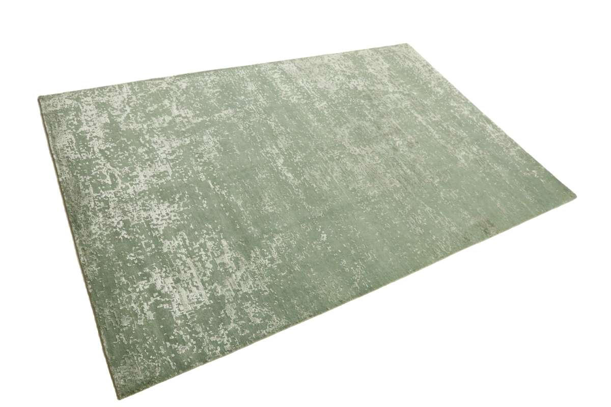 Moderner handgeknüpfter Teppich 200x300 Grün Abstrakt Orientalisch UNIKAT Kurzflor | Moderne Handgeknüpfte Teppiche | Moderne Teppiche