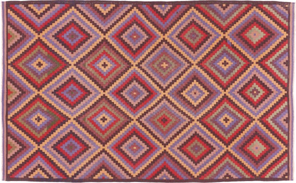 Afghan Kelim Soumakh Ghalmuri Teppich 200x300 Handgewebt Blau Geometrisch Handarbeit