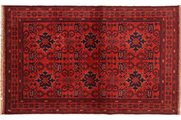 Afghan Khal Mohammadi Rug 120x200 Hand Knotted Brown Geometric Orient Short Pile