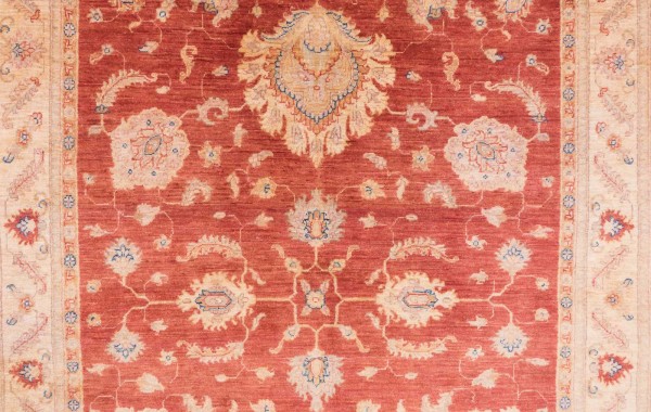Afghan Chobi Ziegler Fein 150x200 Handgeknüpft Teppich Rot Blumenmuster