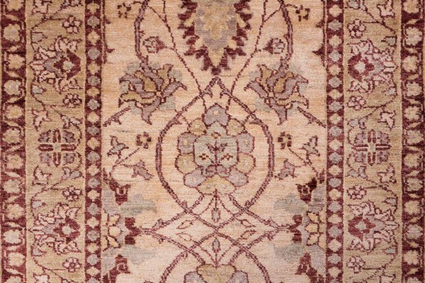 Afghan Chobi Ziegler 90x300 Handgeknüpft Teppich Läufer Beige Orientalisch