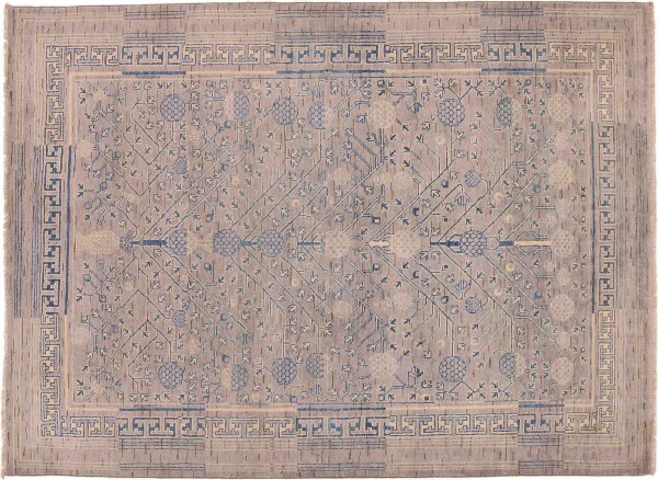Afghan Ziegler Khorjin Special Rug 170x240 Hand Knotted Gray Floral Orient Short Pile