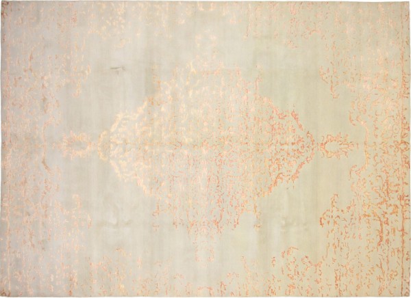 Moderner Designer Teppich 300x400 Handgeknüpft Beige Abstrakt Orientalisch UNIKAT