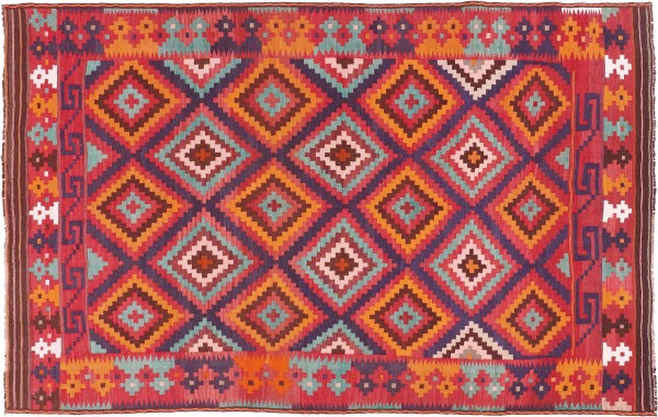 Afghan Kelim Soumakh Ghalmuri Teppich 160x260 Handgewebt Blau Geometrisch Handarbeit