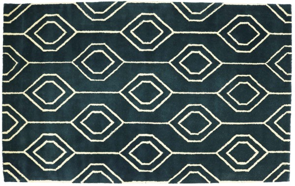 Carpet Handmade 160x230 Blue Patterned Hand Tufted Modern