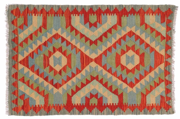 Afghan Maimana Kilim Rug 60x90 Handwoven Colorful Geometric Handwork Woven Zimmer