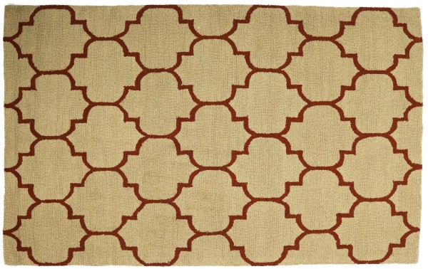 Modern wool carpet 160x230 beige ornaments hand tufted