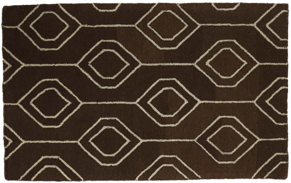 Handgefertigter moderner Teppich in Braun Durchgemustert Handarbeit in 3 GRÖSSEN