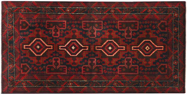 Afghan Baluch Baluch Rug 120x180 Hand Knotted Brown Geometric Orient Short Pile