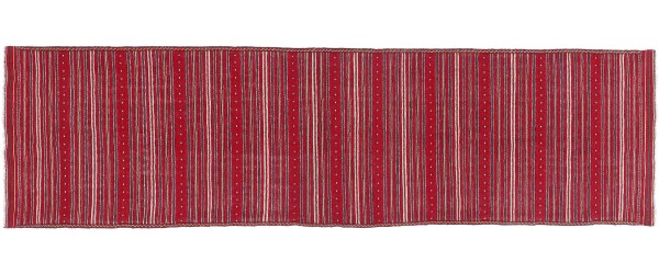 Afghan Kilim Soumakh Ghalmuri Rug 80x300 Handwoven Runner Red Stripes Handmade