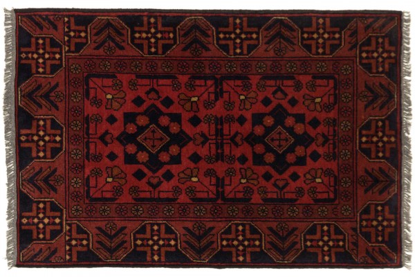 Afghan Khal Mohammadi Rug 80x120 Hand Knotted Brown Geometric Pattern Orient