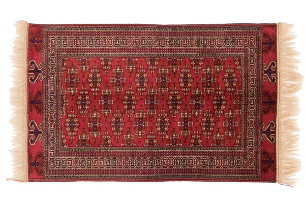 Kaukasus Yamut 120x180 Handgeknüpft Teppich Rot Geometrisch Muster Kurzflor