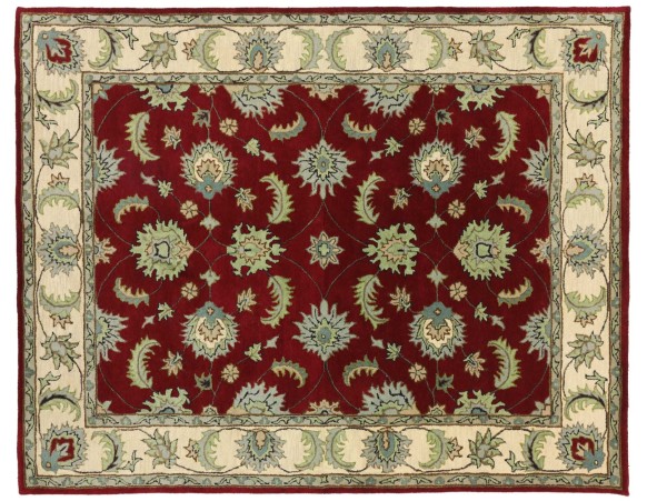 Handgefertigter Teppich 250x300 Handgetuftet Handarbeit Rot Blumenmuster