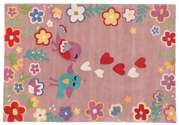 Children's room rug Donner 170x240 pink handmade handtuft modern