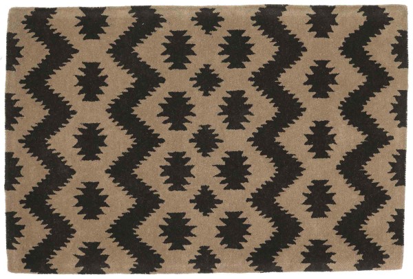 Handmade Wool Rug 120x180 Beige Patterned Hand Tufted Modern