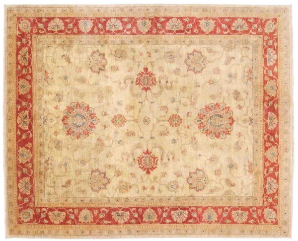 Fine Ferahan Ziegler carpet 150x200 hand-knotted beige geometric oriental
