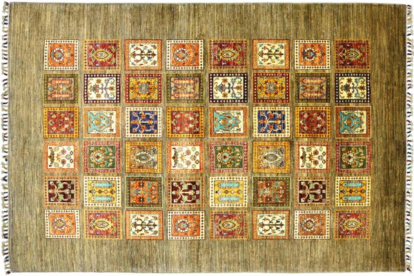 Afghan Ziegler Khorjin 170x250 Handgeknüpft Orientteppich Braun Bakhtiar Wolle