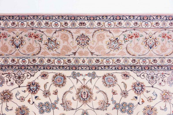 Perser Isfahan 250x350 Handgeknüpft Teppich Beige Orientalisch Kurzflor Orient