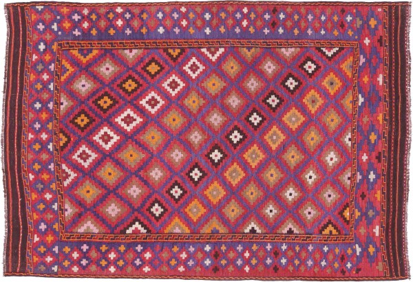 Afghan Kelim Soumakh Ghalmuri Teppich 140x200 Handgewebt Rot Geometrisch Handarbeit