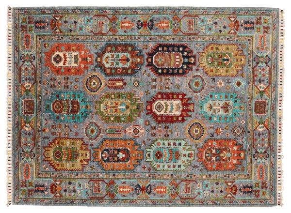 Ziegler Khorjin Carpet 150x200 Hand-knotted Blue Floral Oriental UNIKAT Short Pile