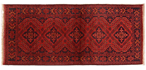 Afghan Khal Mohammadi Teppich 80x190 Handgeknüpft Läufer Braun Geometrisch Orient